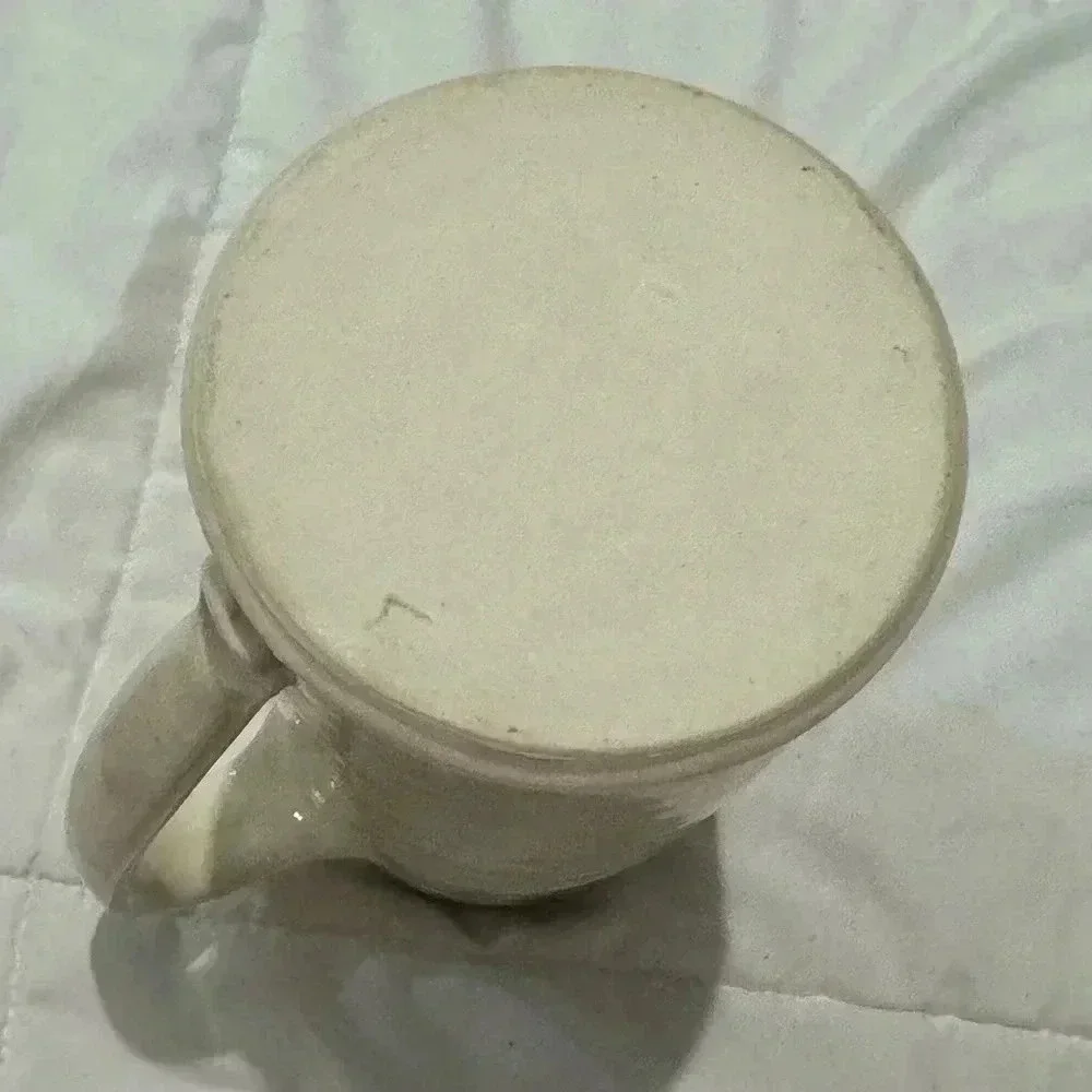 Vintage Handmade Cottagecore  Floral Flower Vase 7” Tall Large Handle 90s Unique